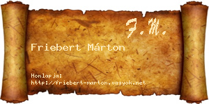 Friebert Márton névjegykártya