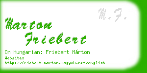 marton friebert business card